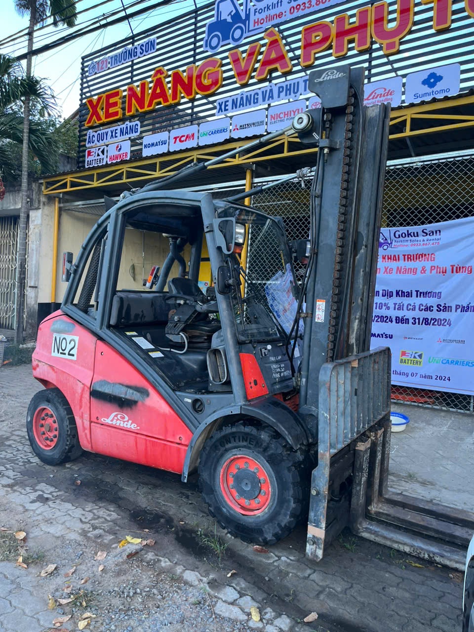 Xe nâng dầu 5 tấn 4,5m đã qua sử dụng thương hiệu Linde